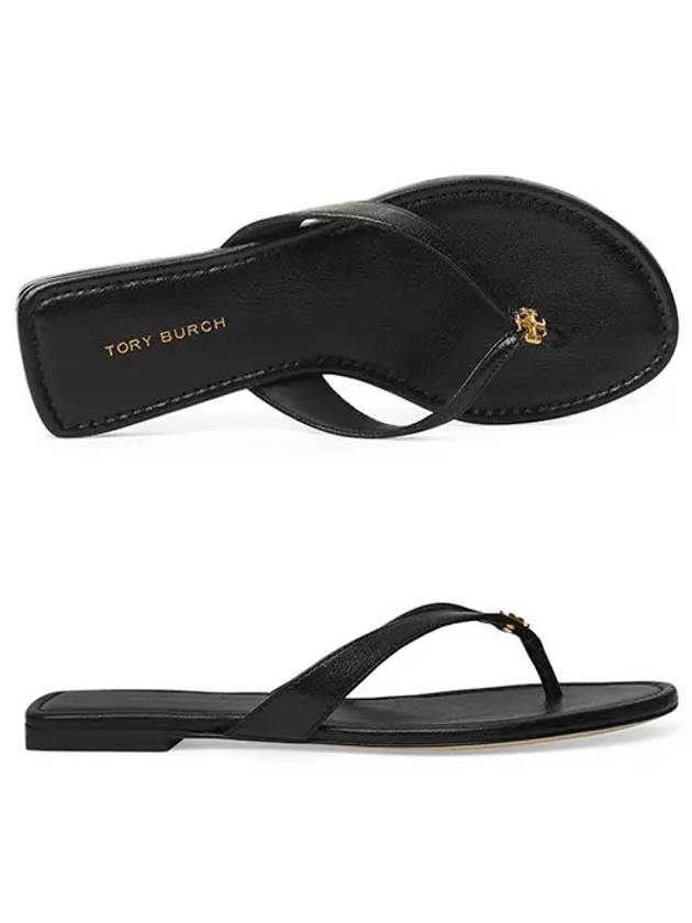 Capri Logo Plaque Flip Flops Black - TORY BURCH - BALAAN 2