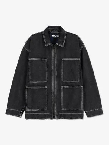 Regular Denim Jacket Washed Black - SUNNEI - BALAAN 1