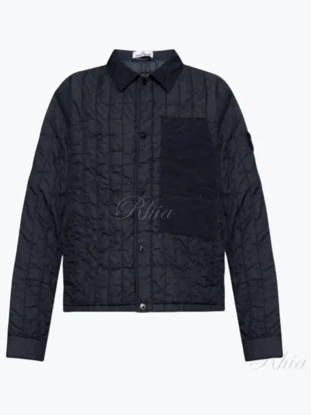 Men's Stella Wappen Patch Quilted Jacket Navy - STONE ISLAND - BALAAN 2