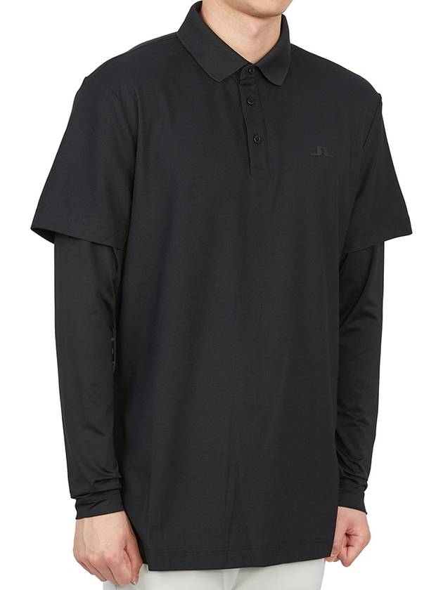 Liam Regular Fit Long Sleeve Polo Shirt Black - J.LINDEBERG - BALAAN 4