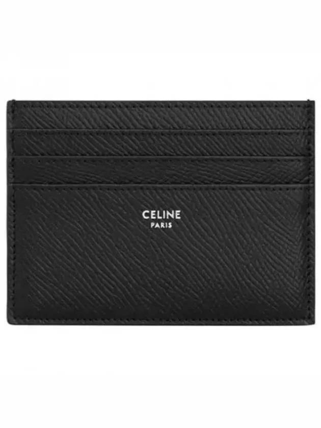 Grained Calfskin Large Card Wallet Black - CELINE - BALAAN 2