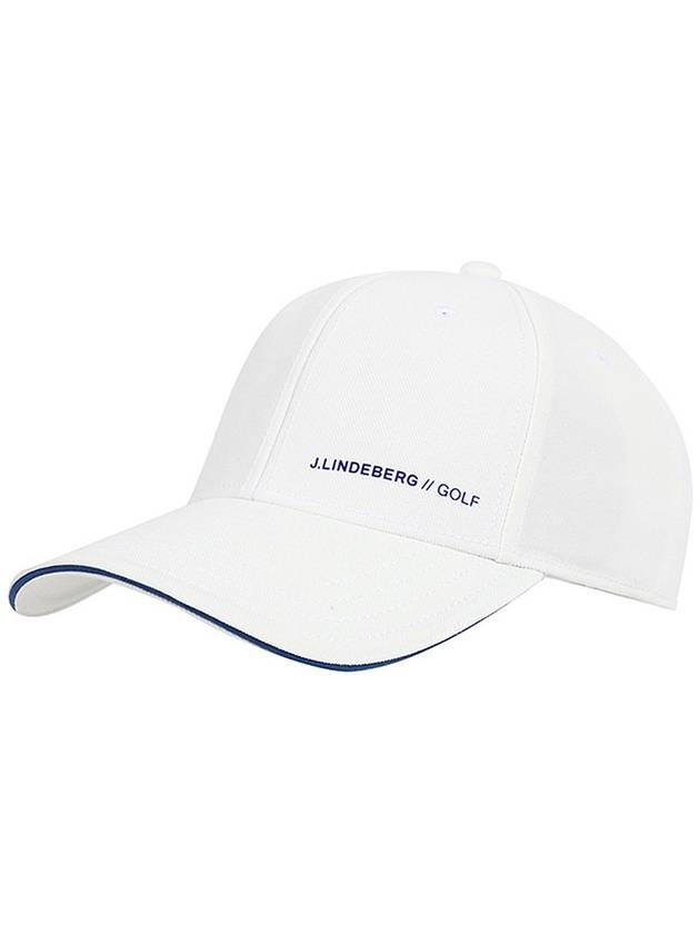 Men's Sunny Logo Print Polyester Twill Ball Cap White - J.LINDEBERG - BALAAN 2