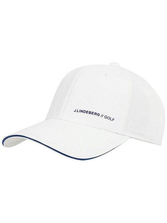 Men's Sunny Logo Print Polyester Twill Ball Cap White - J.LINDEBERG - BALAAN 2