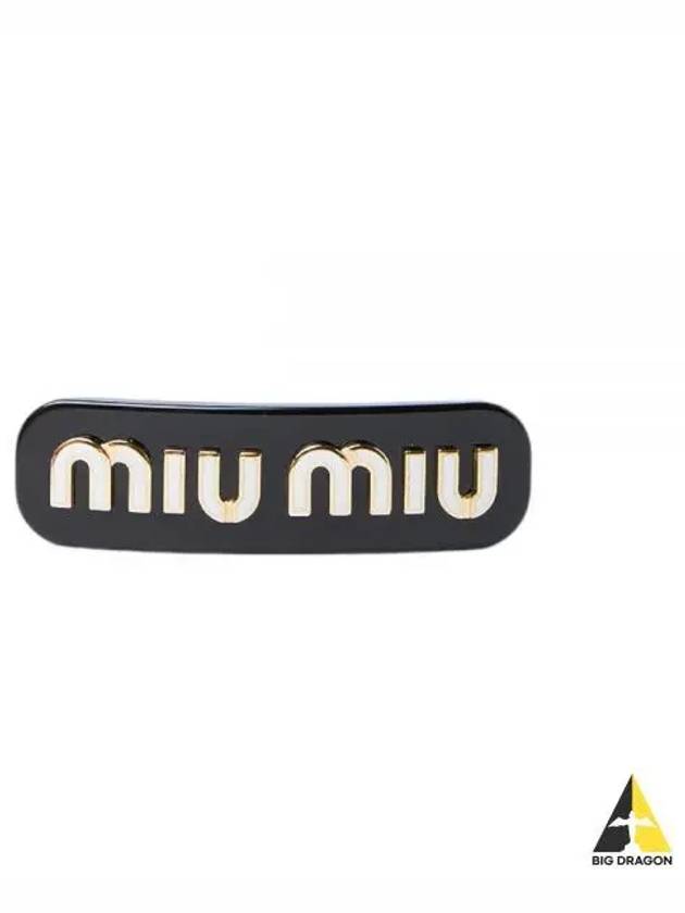 Plexiglas Metal Logo Hair Clip Black - MIU MIU - BALAAN 2