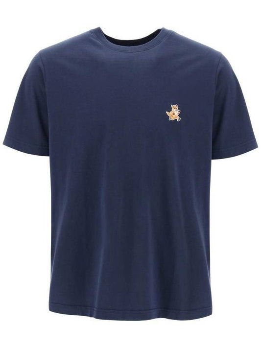 Speedy Fox Patch Comfort Short Sleeve T-Shirt Ink Blue - MAISON KITSUNE - BALAAN 1