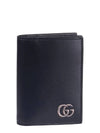 GG Marmont Leather Card Wallet Black - GUCCI - BALAAN.