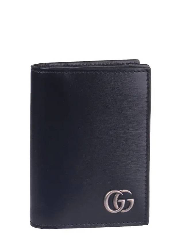 GG Marmont Leather Card Wallet Black - GUCCI - BALAAN.