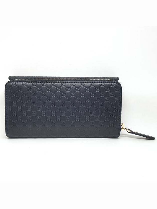 GG Microshima Leather Flap Long Wallet Black - GUCCI - BALAAN 3