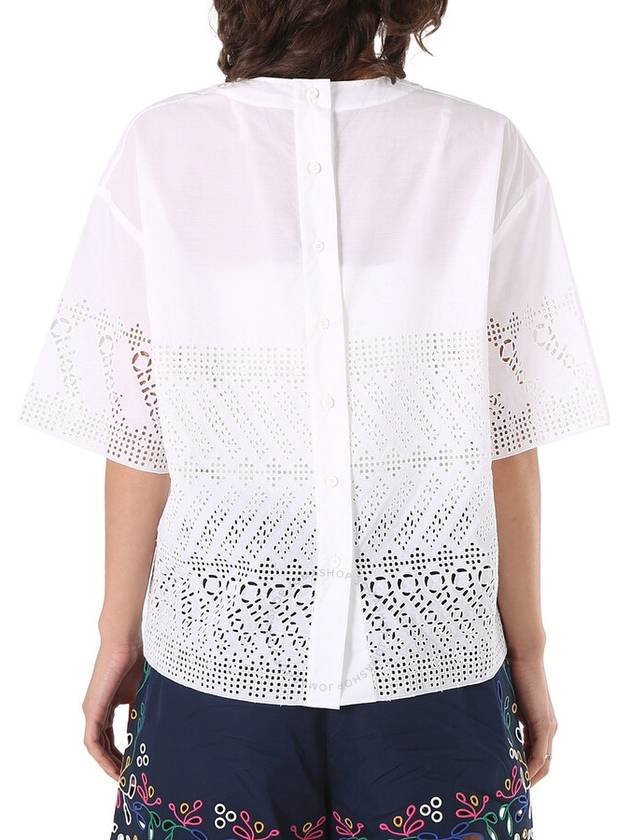 Chloe Ladies White Cotton Poplin Embroidered Shirt, Brand Size 38 (US Size 4) - CHLOE - BALAAN 3