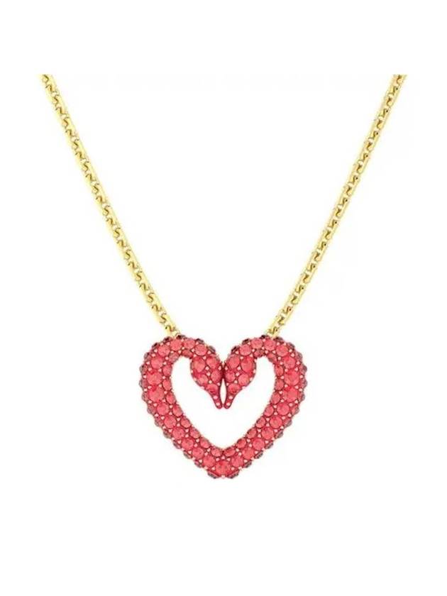 Una Small Heart Pendant Necklace Gold Red - SWAROVSKI - BALAAN 1