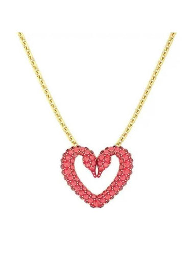 Una Small Heart Pendant Necklace Gold Red - SWAROVSKI - BALAAN 1