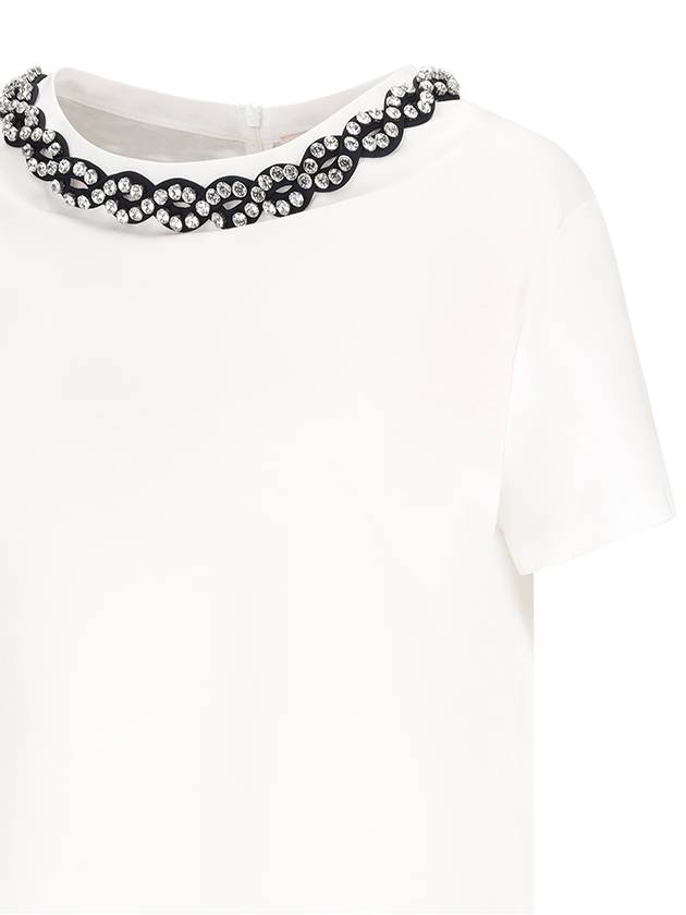 T-SHIRT WITH EMBROIDERY AND STRASS - VALENTINO - BALAAN 3