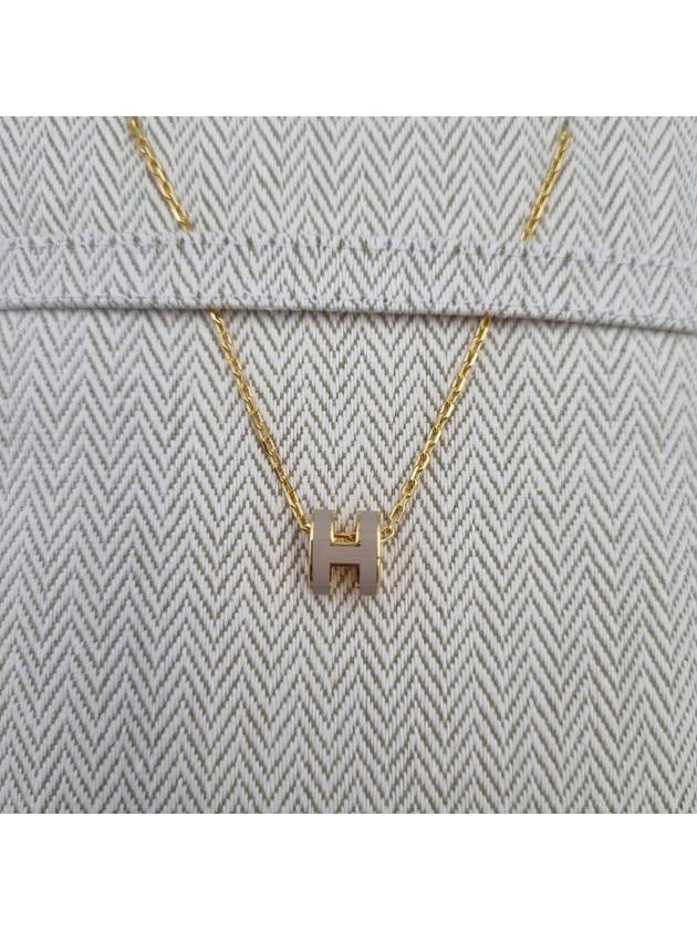 Mini Pop H Pendant Necklace Gold Marron Glace - HERMES - BALAAN 2