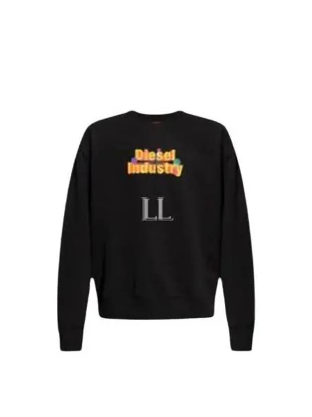 S Macs L1 Logo Stamp Crew Neck Sweatshirt Black - DIESEL - BALAAN 2