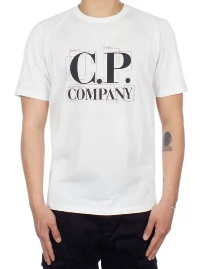 Graphic Logo Print Short Sleeve T-Shirt White - CP COMPANY - BALAAN 2