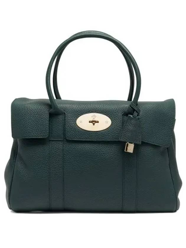 Heavy Grain Bayswater Tote Bag Green - MULBERRY - BALAAN 3