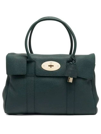 Heavy Grain Bayswater Tote Bag Green - MULBERRY - BALAAN 2