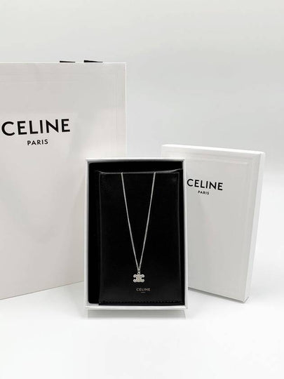 Triomphe Rhinestone Brass Crystal Necklace Silver - CELINE - BALAAN 2