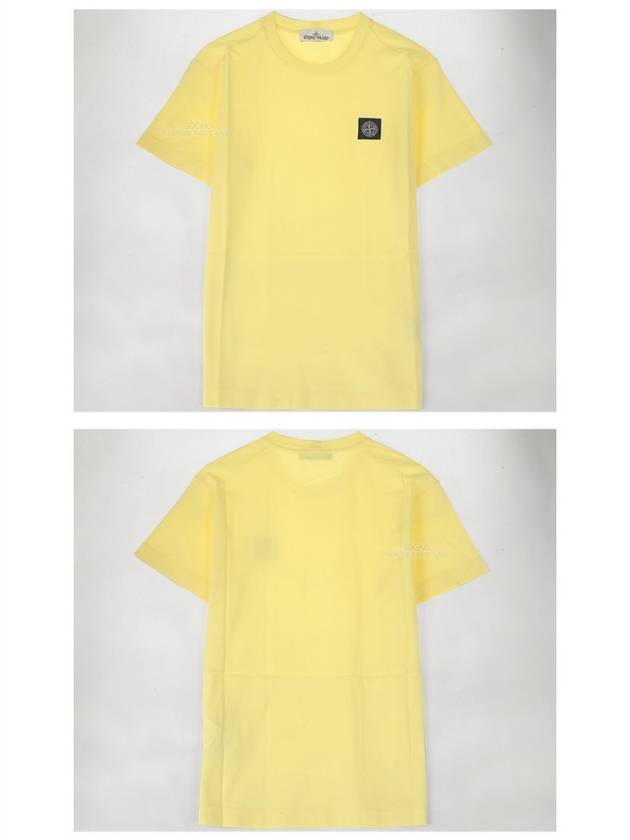 Logo Patch Short Sleeve T-Shirt Yellow - STONE ISLAND - BALAAN 6