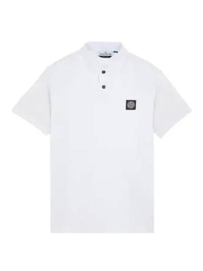 Pique Stretch Cotton Short Sleeve Polo Shirt White - STONE ISLAND - BALAAN 2