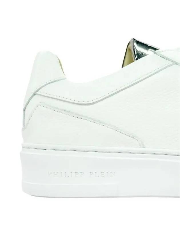 Logo Leather Low Top Sneakers White - PHILIPP PLEIN - BALAAN 4