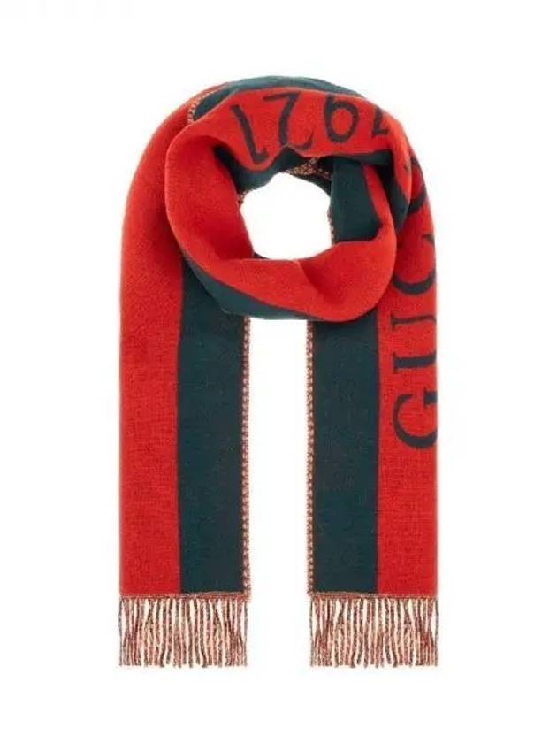 Web Jacquard Fringe Wool Muffler 270211 - GUCCI - BALAAN 1