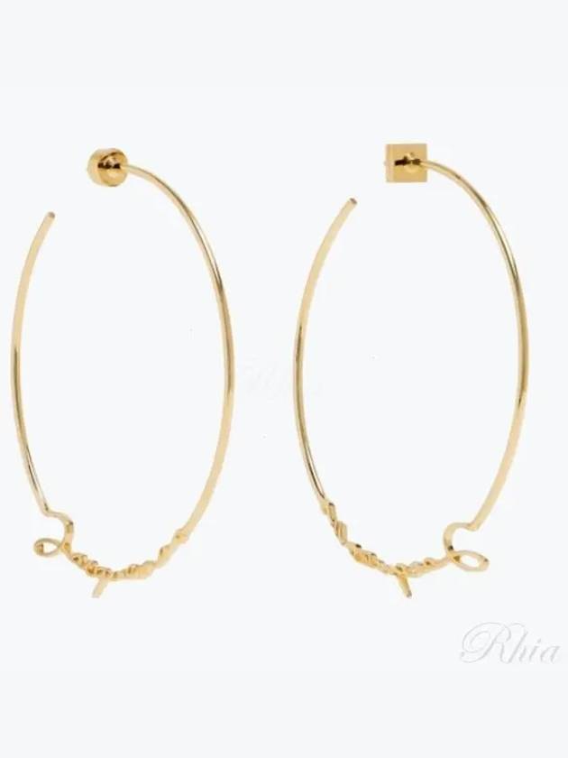 Women's Le Creole Signature Logo Hoop Earrings Gold - JACQUEMUS - BALAAN 2