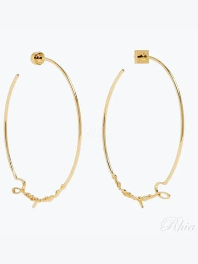 Women's Le Creole Signature Logo Hoop Earrings Gold - JACQUEMUS - BALAAN 2