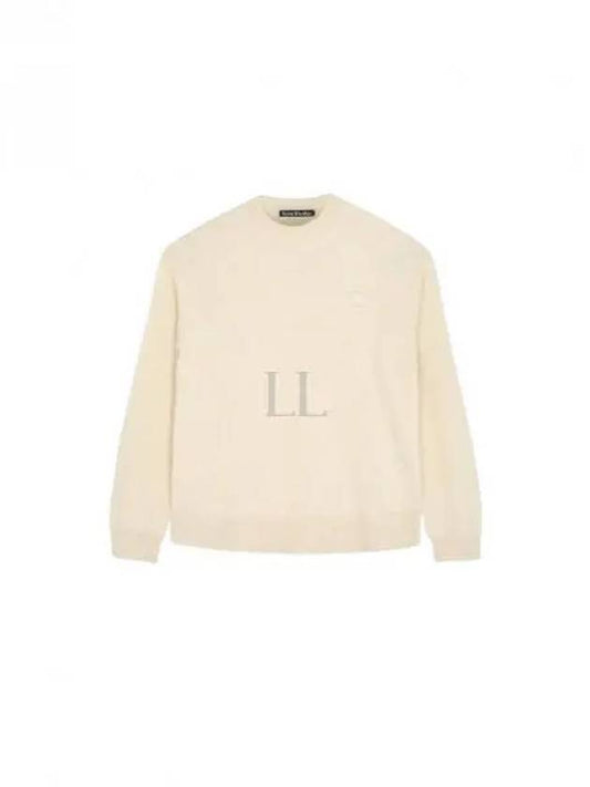 Face Patch Crew Neck Knit Top Cream - ACNE STUDIOS - BALAAN 2