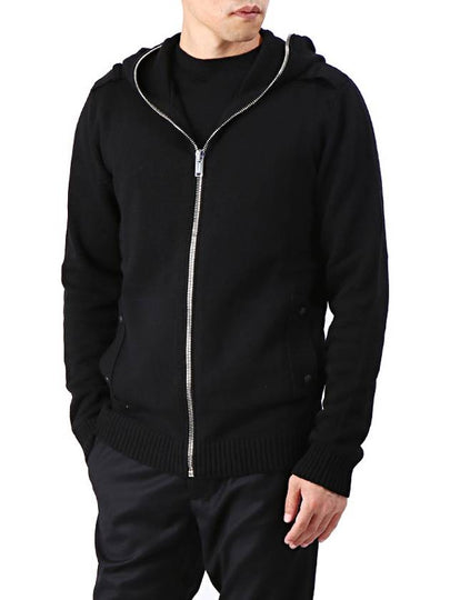 Knit Hooded Zip Up Black - LES HOMMES - BALAAN 2