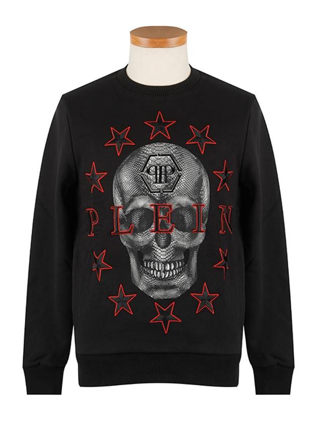 Skull Star Print Cotton Sweatshirt Black - PHILIPP PLEIN - BALAAN 2