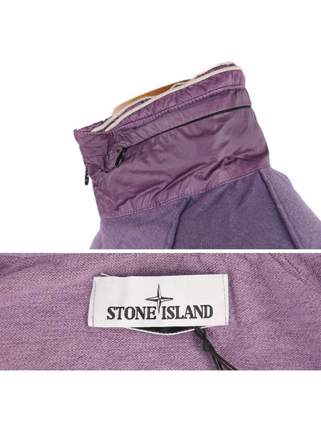 Men's High Neck Hooded Zip-up Jacket Purple - STONE ISLAND - BALAAN 6