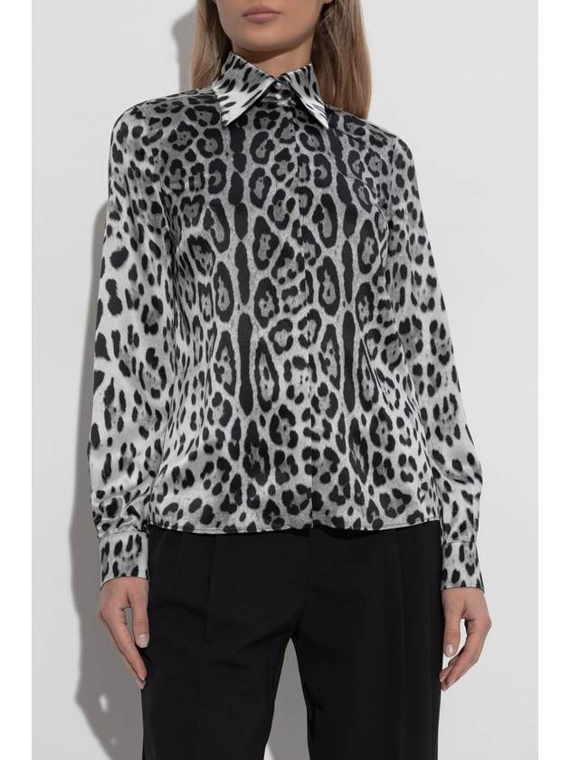 Dolce & Gabbana Silk Shirt With Animal Motif, Women's, Black - DOLCE&GABBANA - BALAAN 3