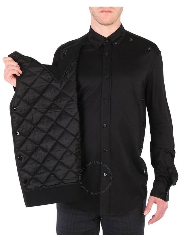 Burberry Men's Black Detachable Quilted Panel Formal Shirt, Brand Size 38 (Neck Size 15") - BURBERRY - BALAAN 2