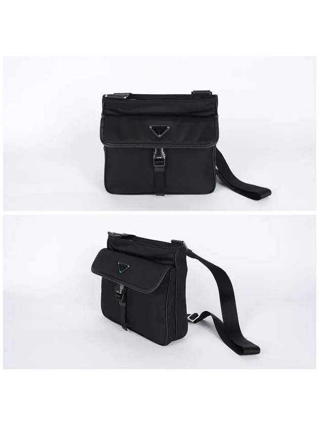 Triangle Logo Re-Nylon Cross Bag Black - PRADA - BALAAN 3