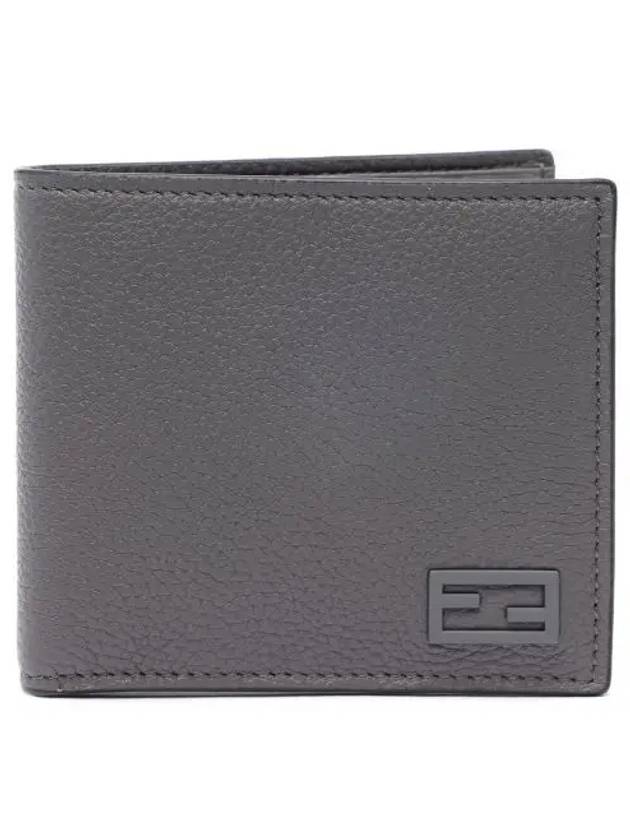 FF Leather Half Wallet Grey - FENDI - BALAAN 2