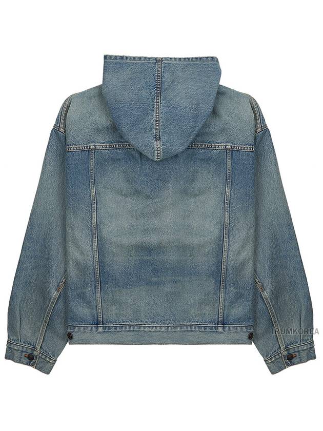 Washed Effect Denim Hoodie Blue - BALENCIAGA - BALAAN 3