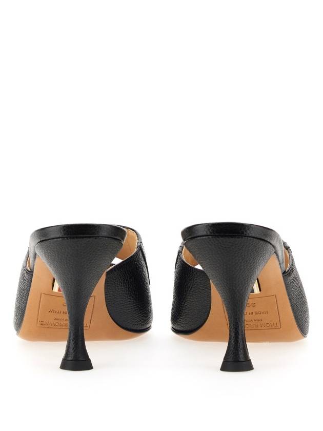 Pebble Grain Cutout Penny Heels Mule Black - THOM BROWNE - BALAAN 3