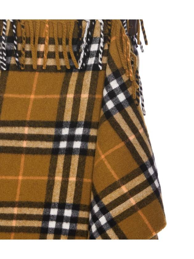 Check Wool Cashmere A-Line Skirt Oxide - BURBERRY - BALAAN 5