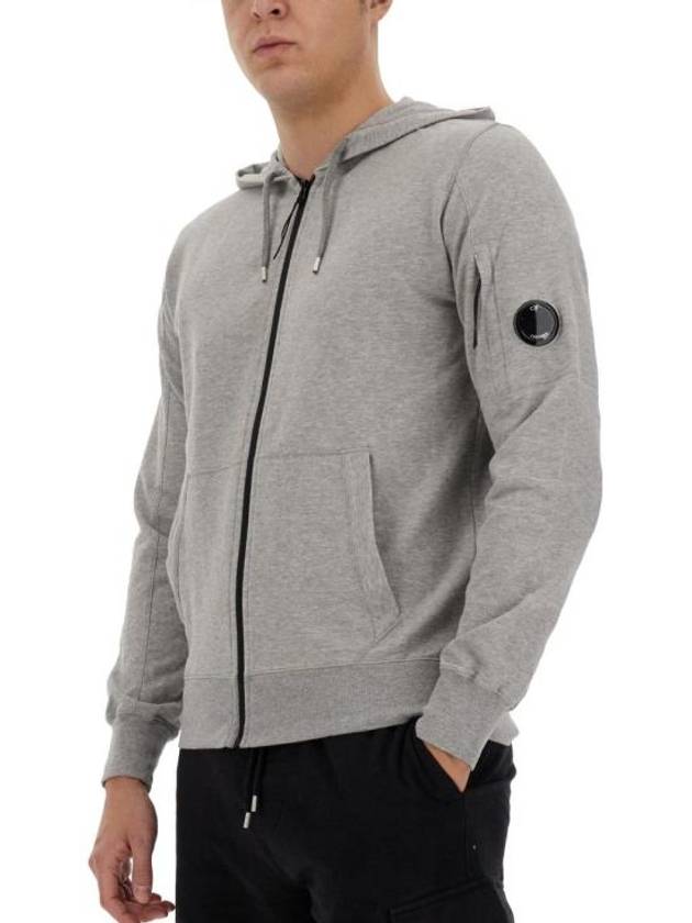 Light Fleece Zip Up Hoodie Grey - CP COMPANY - BALAAN 5