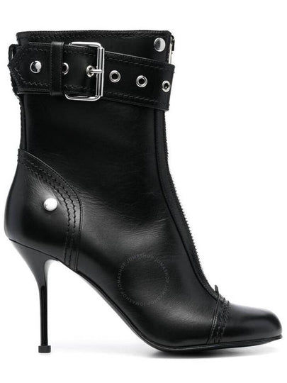 Women's Leather Bootie Ankle Boots Black - ALEXANDER MCQUEEN - BALAAN 2