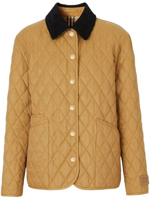 Women's Diamond Quilted Jacket Brown - BURBERRY - BALAAN 2