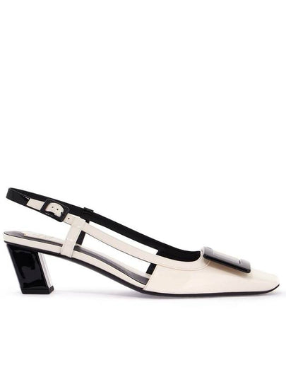 Belle Vivier Patent Leather Slingback Heel Black White - ROGER VIVIER - BALAAN 2