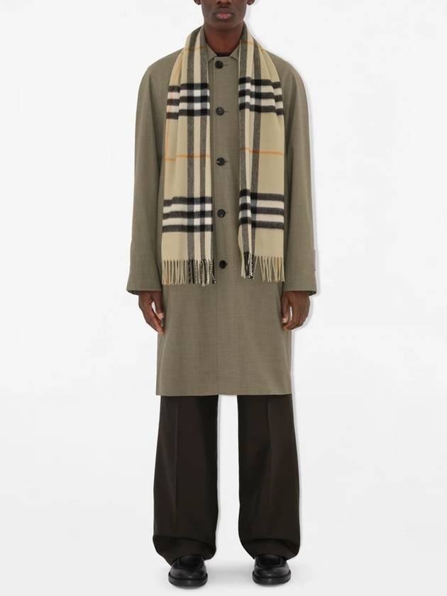 Check Cashmere Scarf Light Sage - BURBERRY - BALAAN 5