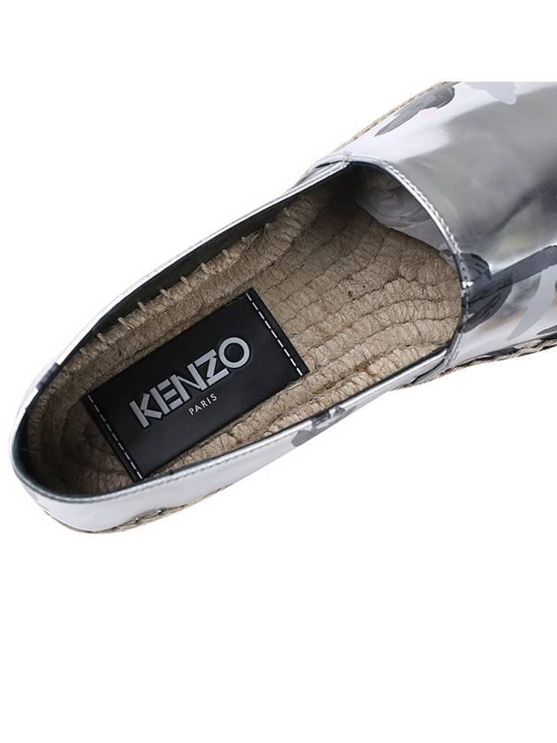 2ES383 F76 AG Silver cute printed high heel espadrille - KENZO - BALAAN 7