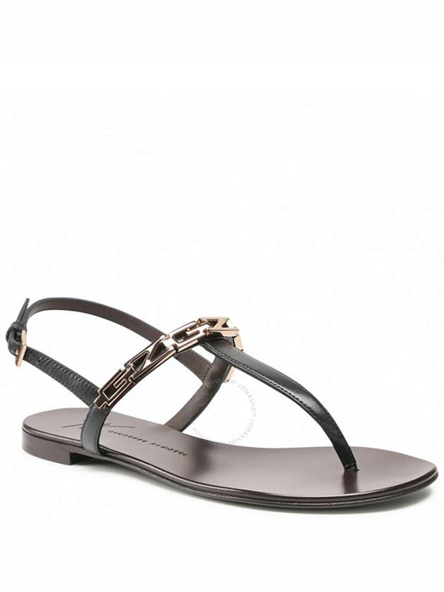 Giuseppe Zanotti Ladies Black Musicaa Monogram Thong Sandals, Brand Size 36 ( US Size 6 ) - GIUSEPPE ZANOTTI - BALAAN 2