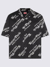 Verdy Boxy Monogram Print Button Short Sleeve Shirt Black - KENZO - BALAAN 3