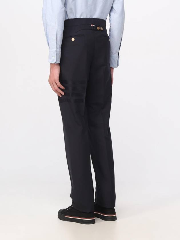 Diagonal Plain Weave Classic Wool Slacks Navy - THOM BROWNE - BALAAN 4