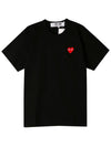 Play Red Heart T Shirt Black AZ T108 051 1 - COMME DES GARCONS - BALAAN 1