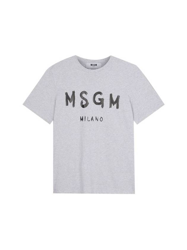 Brushed Milano Logo Short Sleeve T-Shirt Gray - MSGM - BALAAN 1